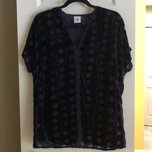Navy velvet burnout cabi top